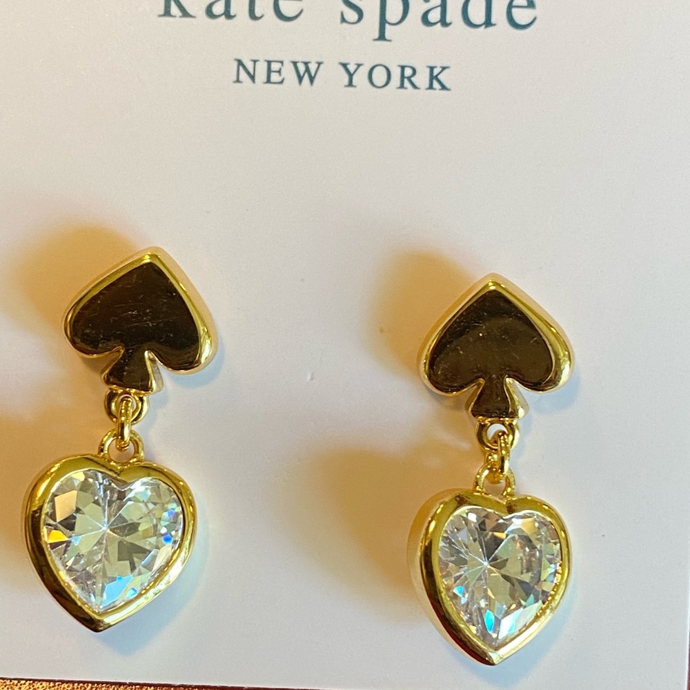 Kate spade heart crystal earrings